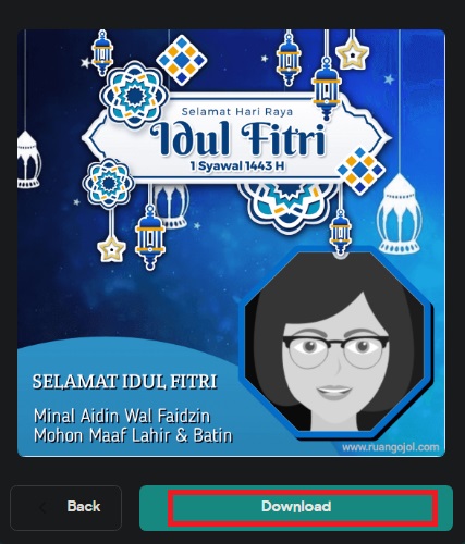 download Twibbon Hari Raya 1443 H