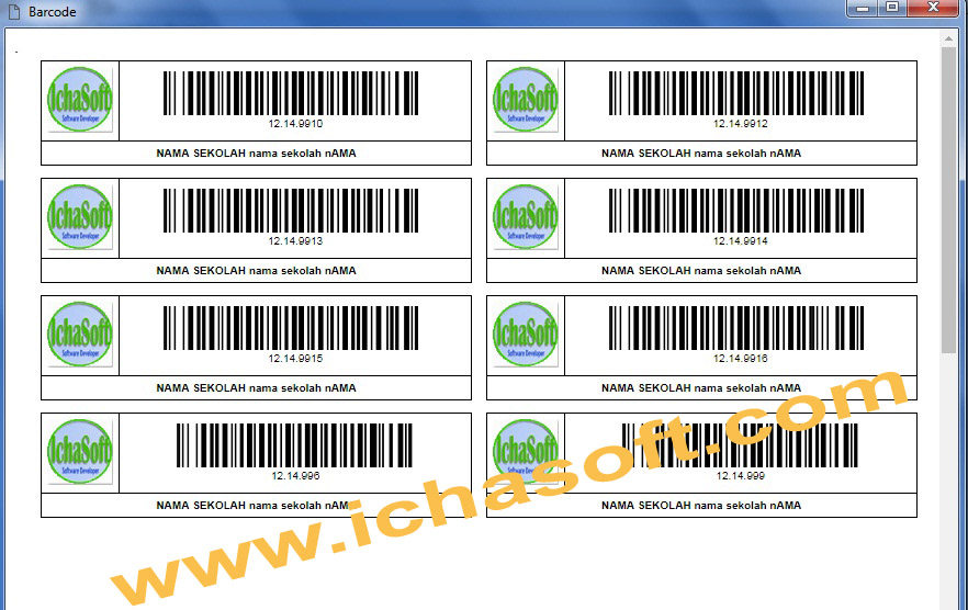Cetak Label Barcode Invengtaris