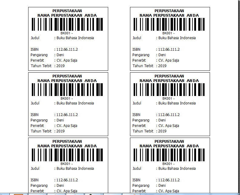 Barcode Buku Perpustakaan